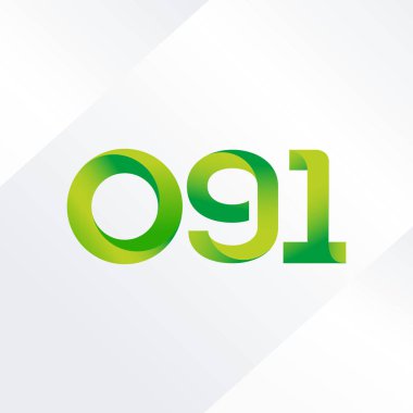 091 ortak mektup ve sayı logosu illüstrasyon vektör