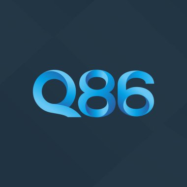 Q86 ortak harf ve sayılar logo vektör çizim