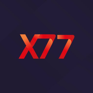 X77 mektup logo, vektör çizim ortak