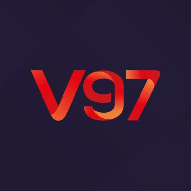 V97 ortak mektup logo, vektör çizim