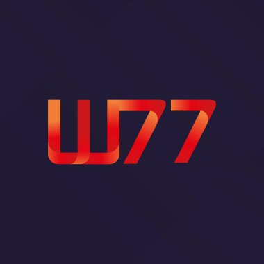 W77 ortak mektup logo, vektör çizim