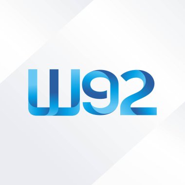 W92 ortak mektup logo, vektör çizim