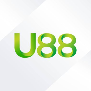 U88 mektup ve dijital numara logo simge