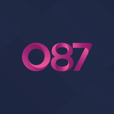 O87 ortak mektup ve sayı logo vektör çizim