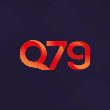 Q79 ortak mektup ve sayı logo vektör çizim