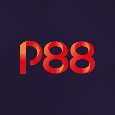 P88 ortak harf ve sayılar logo vektör çizim 