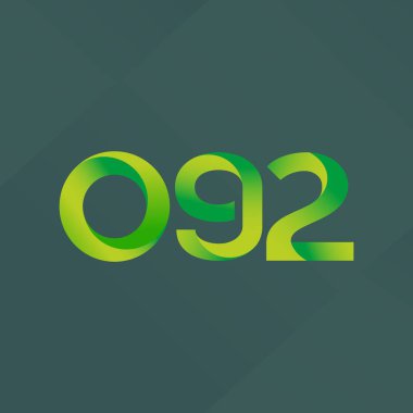 092 ortak mektup ve sayı logosu illüstrasyon vektör