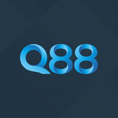 Q88 ortak harf ve sayılar logo vektör çizim 