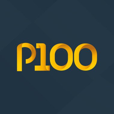 P100 ortak harf ve sayılar logo vektör çizim 