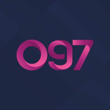 O97 ortak mektup ve sayı logo vektör çizim