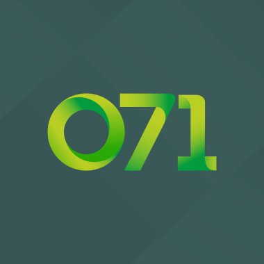  O71 ortak mektup ve sayı logo vektör çizim