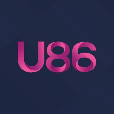 U86 mektup ve dijital numara logo simge