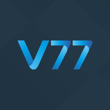 V77 mektup ve dijital numara logo simge