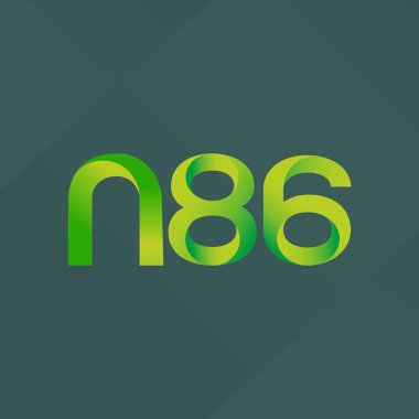 N86 ortak mektup ve sayı logo vektör çizim