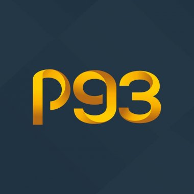 P93 ortak harf ve sayılar logo vektör çizim 