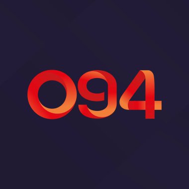 O94 ortak mektup ve sayı logo vektör çizim