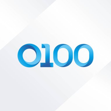  O100 ortak mektup ve sayı logo vektör çizim