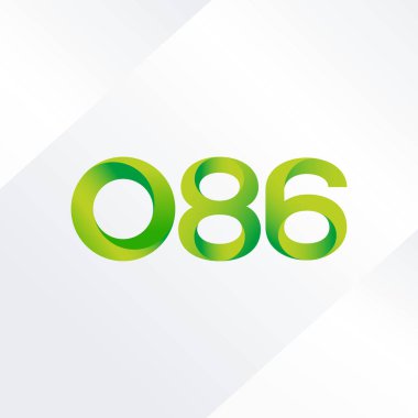 O86 ortak mektup ve sayı logo vektör çizim