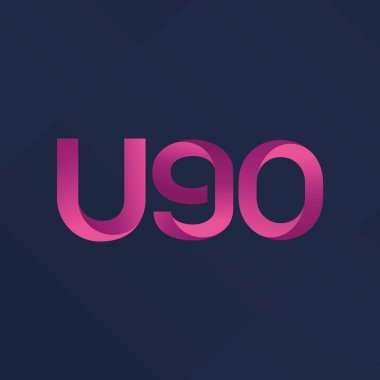 U90 mektup ve dijital numara logo simge
