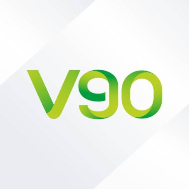 V90 mektup ve dijital numara logo simge