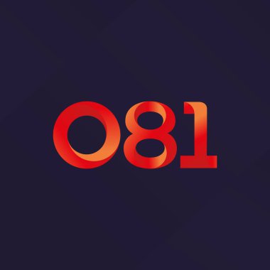 o81 ortak harf ve sayılar logo vektör çizim 