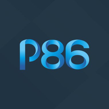 P86 ortak mektup ve sayı logo vektör çizim