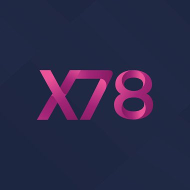 X78 mektup logo, vektör çizim ortak