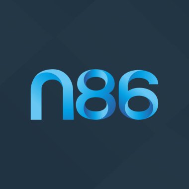 N86 ortak mektup ve sayı logo vektör çizim