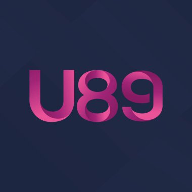 U89 mektup ve dijital numara logo simge