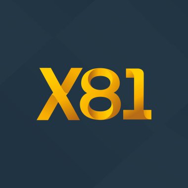 X81 mektup logo, vektör çizim ortak