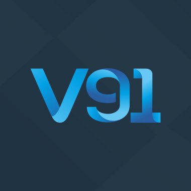 V91 ortak mektup logo, vektör çizim