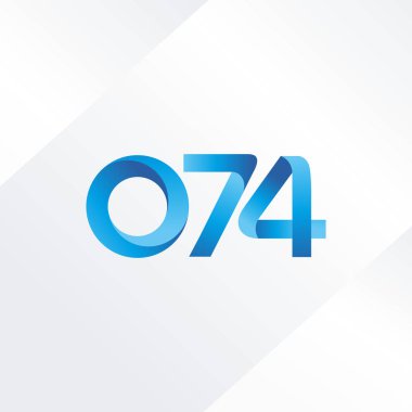 074 ortak mektup ve sayı logosu illüstrasyon vektör 