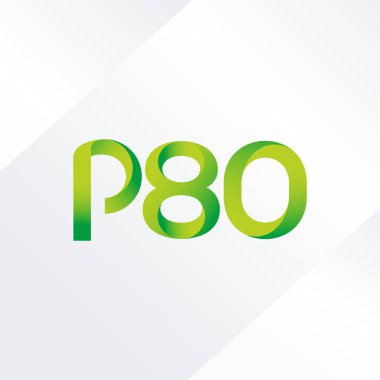 P80 ortak mektup ve sayı logo vektör çizim