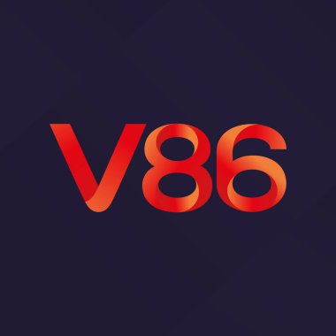 V86 mektup ve dijital numara logo simge