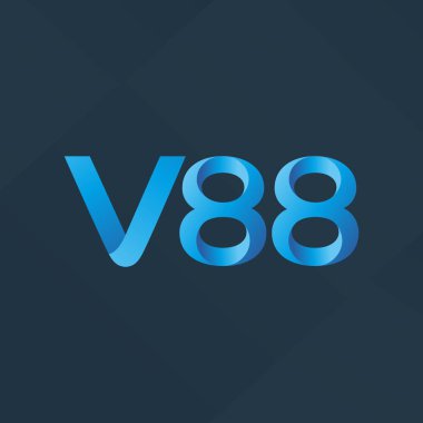 V88 mektup ve dijital numara logo simge