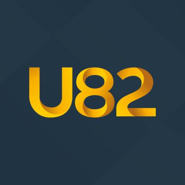U82 mektup ve dijital numara logo simge