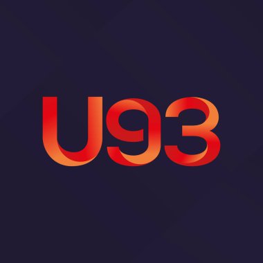 U93 mektup ve dijital numara logo simge