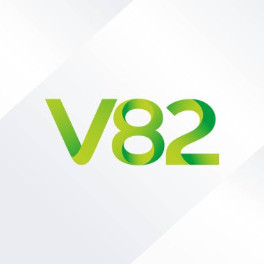 V82 mektup ve dijital numara logo simge