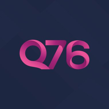 Q76 ortak mektup ve sayı logo vektör çizim