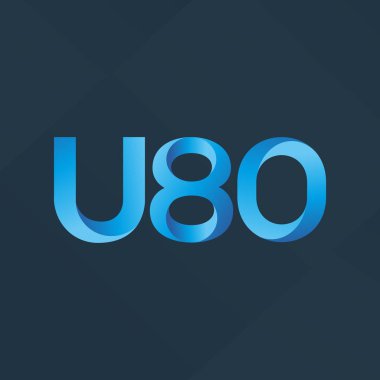 U80 mektup ve dijital numara logo simge