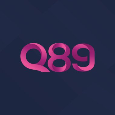 Q89 ortak harf ve sayılar logo vektör çizim 