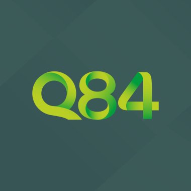 q84 ortak harf ve sayılar logo vektör çizim 