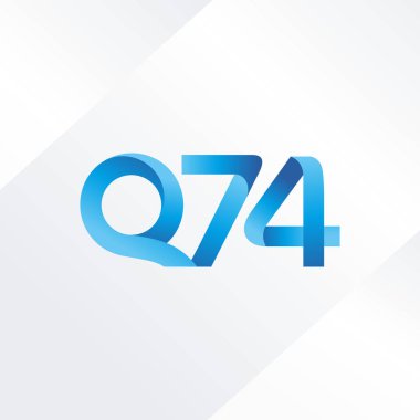 Q74 ortak mektup ve sayı logo vektör çizim