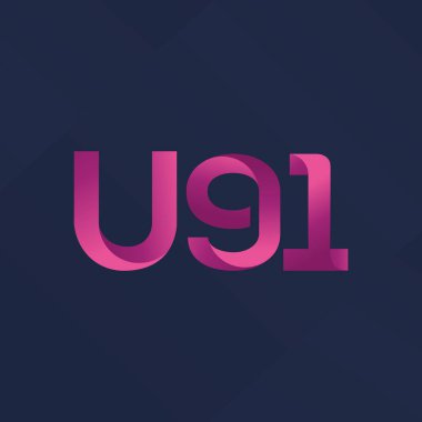 U91 mektup ve dijital numara logo simge