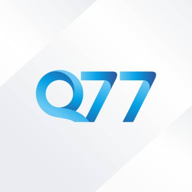  Q77 ortak mektup ve sayı logo vektör çizim