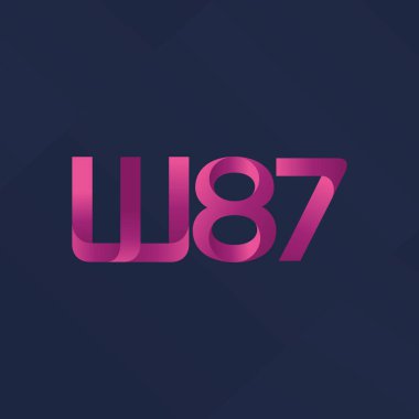 W87 ortak mektup logo, vektör çizim
