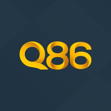 Q86 ortak mektup ve sayı logo vektör çizim