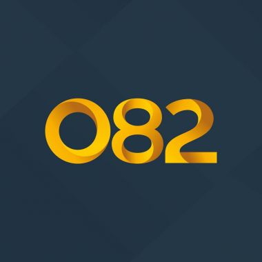 082 ortak mektup ve sayı logosu illüstrasyon vektör