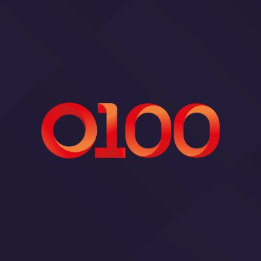  O100 ortak mektup ve sayı logo vektör çizim