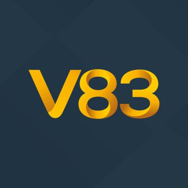 V83 mektup ve dijital numara logo simge